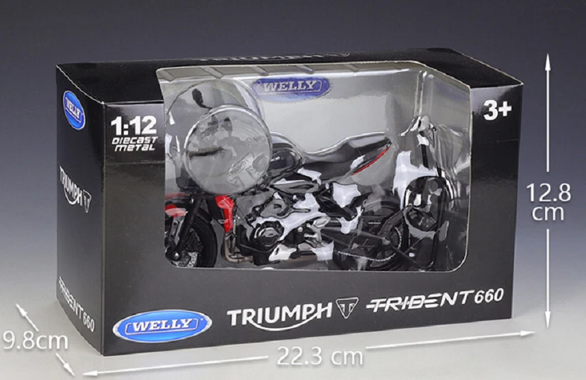 Welly 1:12 2021 Triumph Trident 660 weiß Motorrad Modell OVP - Bild 3 von 3