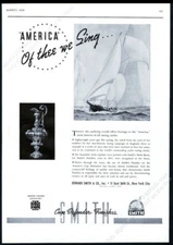 1939 America's Cup trophy photo America yacht art Smith Finish vintage print ad