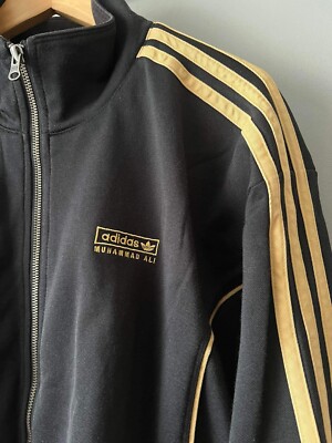 Muhammad Ali Adidas Originals Jacket Black / Gold - Rare Vintage