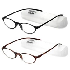 Calabria 719 Flexie Oval Reading Glasses 3.00 Ebony/Tortoise 2 Pack Men/Women