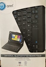 New ONN Bluetooth Keyboard Folio Universal with Build-in stand Black