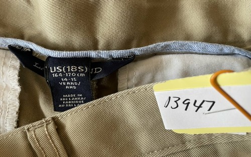 Land’sEnd boys size 18S (14-15 years) beige casual shorts suspender button - Picture 4 of 5