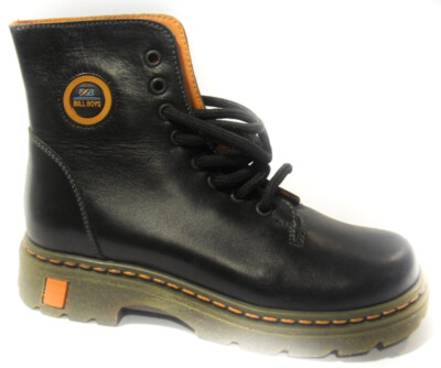 Bull Boys BC2170 schwarz Kinderstiefel Schnürverschluss Boot Fass