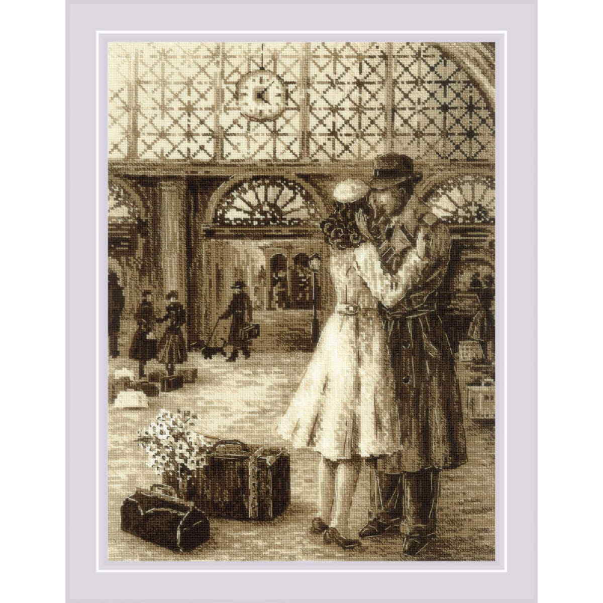 Riolis counted cross stitch kit ""Old Photo. Rendezvous"", 30x40cm, DIY