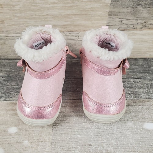 Stride Rite 360 Zina First Walking Booties Kids Sz 3 M Pink Side Zip Ankle Boots - Picture 2 of 10