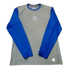 Men's Nike Pro Chicago Cubs Dri-Fit Long Sleeve Shirt Gray Blue Size Medium