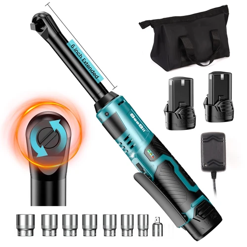Cordless 3/8" Ratchet Wrench Electric 40-66Ft-lbs Brushless Motor 200RPM 2Batter - Bild 20 von 24