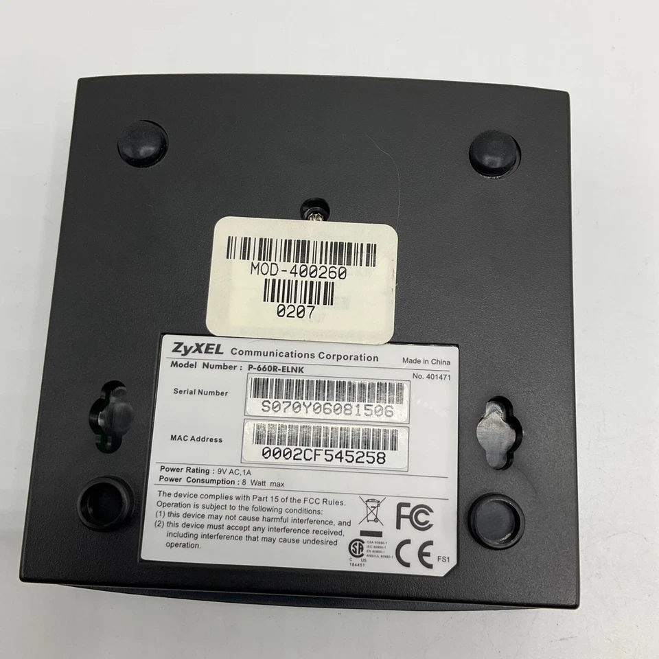 ZyXEL Communication Corporation Series P-660R-ELNK W/ AC Adapter and cable - Image 2 of 4