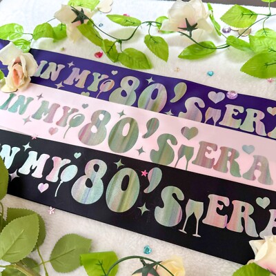 In My 80's Era Bday Glitzer Schärpe - Taylor Motiv Epochen Tour Swiftie Geburtstag Mädchen