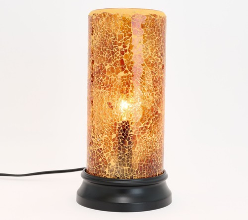 10" Mosaic Accent Plug-In Lamp by Valerie in Amber - 第 1/1 張圖片