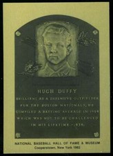 Hugh Duffy Rare 1981-89 Hall of Fame Plaque Metallic Card Boston Nationals