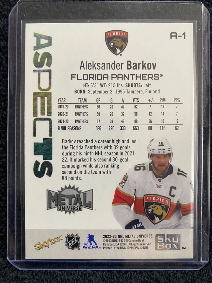2022-23 Skybox - Metal Universe - Aspects - #A-1 Aleksander Barkov - Image 2 of 2