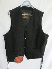 NWT Men's MILWAUKEE Performance Black Denim Conceal Carry Gun Pocket Vest 3XL