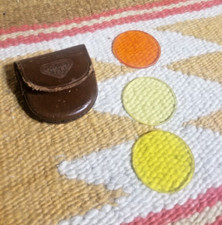 Sweet Rollei F H Leather Filter Case with 3 Lenses only no frame 2 Yellow 1 Orng