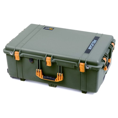 OD Green & Yellow Pelican 1650 case. Comes with foam. Comes with wheels. - Picture 2 of 4