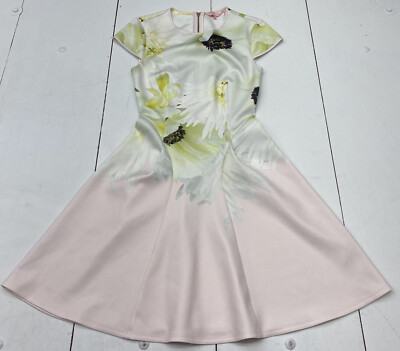 Ted baker Pink Floral Skater Dress Women's Size