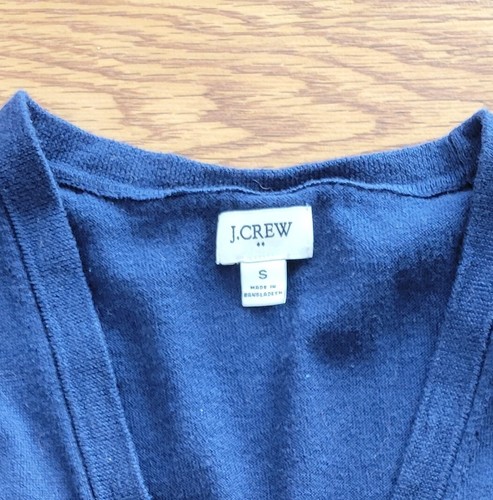 J Crew Small Youth/Petite Unisex/Boys Navy Blue Button V Neck Vest - Picture 5 of 5
