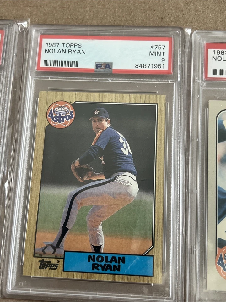 LOTE CLASIFICADO NOLAN RYAN 1971 TOPPS #513 PSA 4 1987 Topps y 1983 Fleer PSA 9 y 92 UD Foto 3 de 4