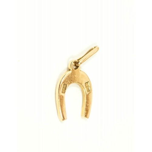 Vintage USSR Soviet 14K Yellow Gold Stamped Horseshoe Pendant 1g Perfect Gift - Picture 2 of 6