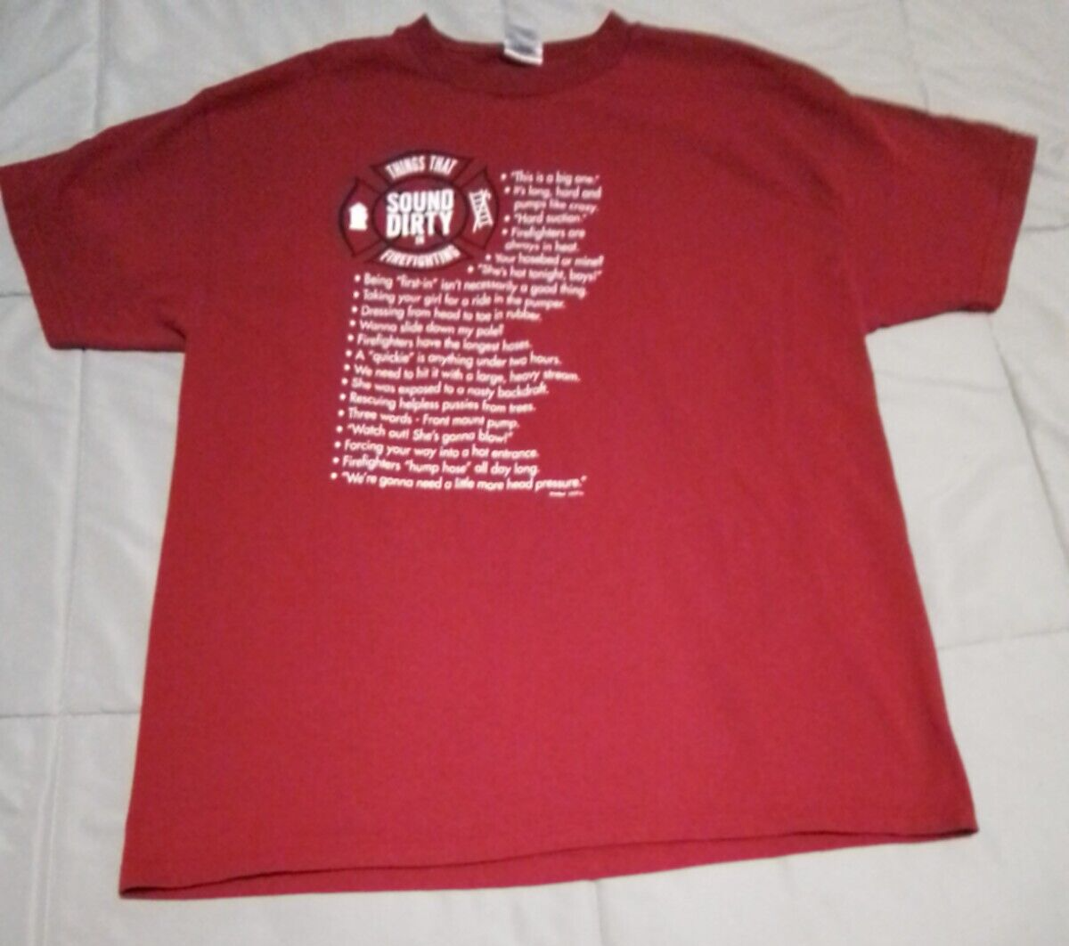 トップス BURNING SHO grunge fireman long T-shirts VINTAGE FIREMAN SHIRT MENS THINGS THAT SOUND DIRTY IN FIREFIGHTING