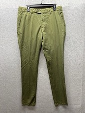 Suitsupply Cotton Linen Brentwood Trousers Pants Green 36x35 Designer Preppy