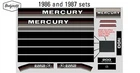 Mercury 1986 - 1987 200hp outboard decal set