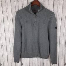 Ben Sherman 1/4 Zip Sweater Men's Size Small Gray
