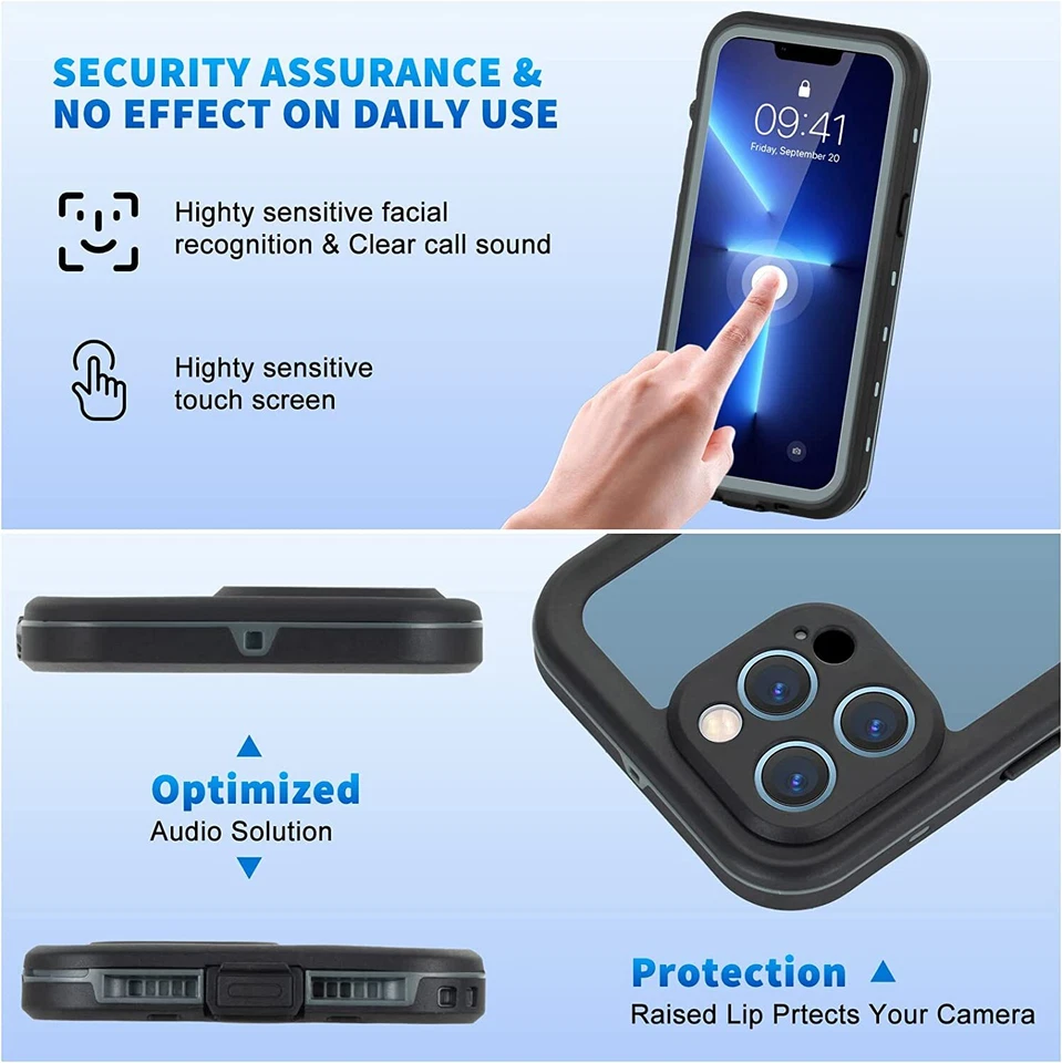 Life Waterproof Shock Dust Proof Case Cover iPhone 13 12 11 14 15 16 17 Pro Max - Image 4 of 4