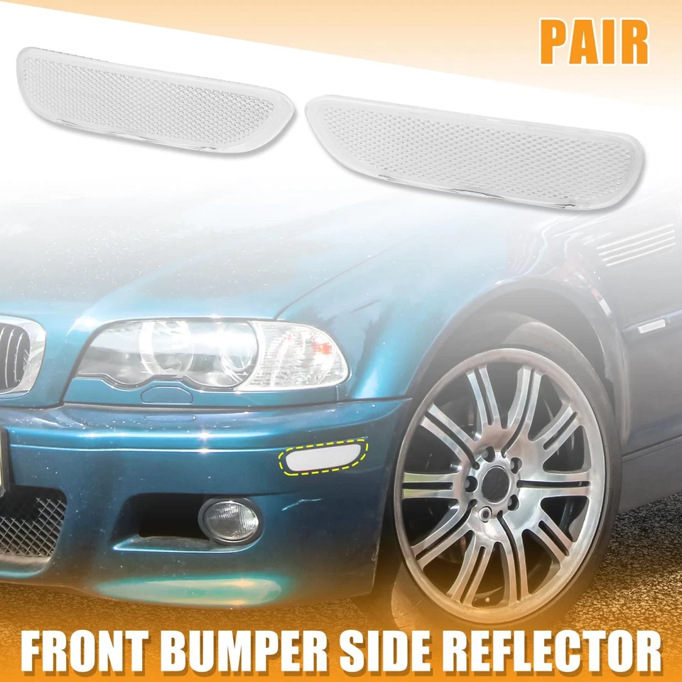 Par de marcadores laterales reflectores de parachoques delantero para BMW 325Ci 330Ci 323Ci 328Ci Foto 2 de 4