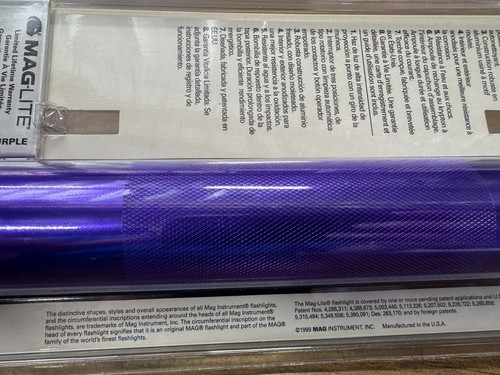  Maglite S3D986 3-Cell D Incandescent Flashlight purple anodized aluminum alloy  - Picture 10 of 11