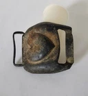 Civil War era brass HEART HORSE Bridle Harness BUCKLE Rosette