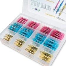 200pcs Heat Shrink Butt Wire Splice Connectors Seal Crimp Terminals Waterproof