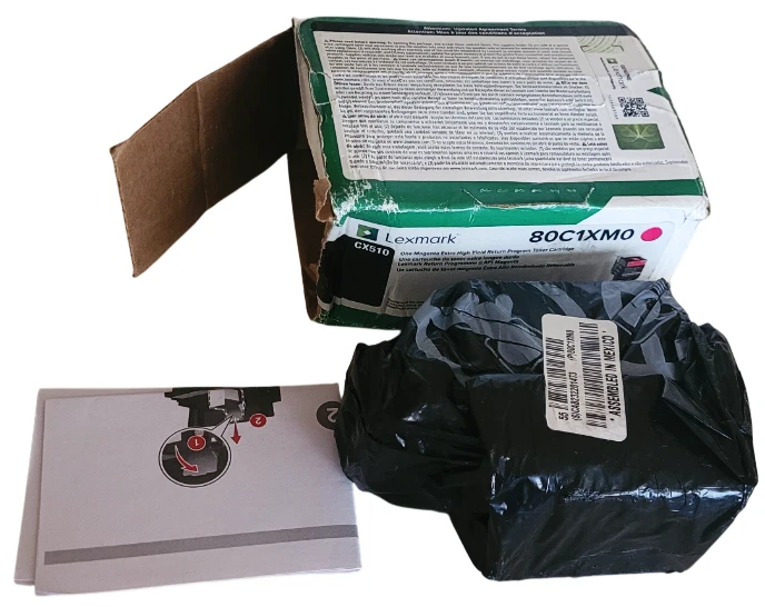 Cartucho de tóner Lexmark 80C1XM0 magenta extra alto rendimiento nuevo sellado-caja abierta Foto 3 de 3