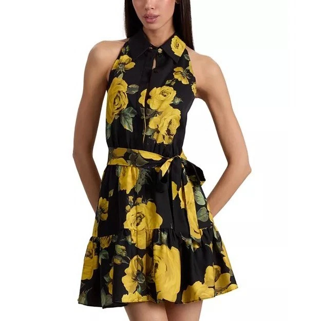 alice and olivia black dress with flowers Alice & Olivia main image 0