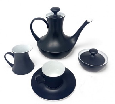 Block Bidasoa Espana Noche Spain 4Pc Coffee Set-Creamer, Cup/Saucer &Sugar Bowl