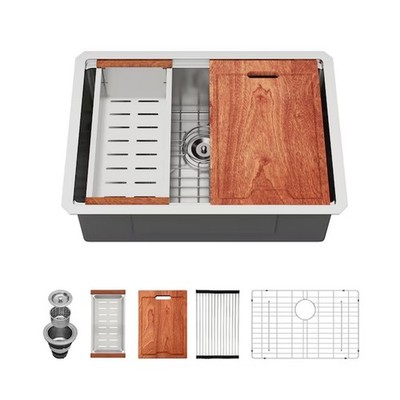 LORDEAR 28x19 Undermount Workstation Kitchen Sink 16-Gauge Stainless handmade
