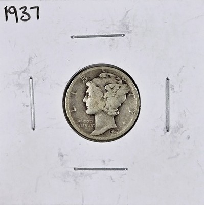 1937-P Mercury Head Silver Dime - Circulated Example - FREE SHIPPING!