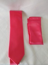 Pink Wedding Tie With Pocket Square Set