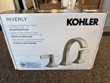 Kohler Riverly Widespread Bathroom Sink Faucet Brushed Nickel Finish New