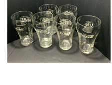 Coca-Cola Set of 6 Clear Glasses 8oz Enjoy Coke Bell Shaped Vintage