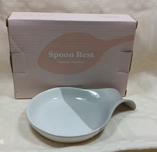 WHITE & GRAY CERAMIC Spoon Rest, Dip Dish, Kitchen Aid - NEW IN BOX