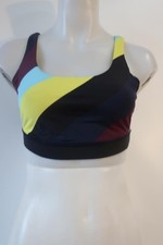 Womens Lululemon Black Multicolor Colorblock Strappy Activewear Sports Bra 10