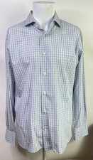 Ermenegildo Zegna Blue Button Up Dress Shirt Mens Size 42 16.5