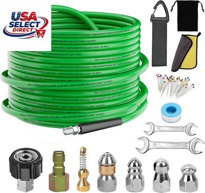 #ad Sewer Jetter Kit for Pressure Washer 50FT High Pressure Nozzles 5800 PSI $69.79