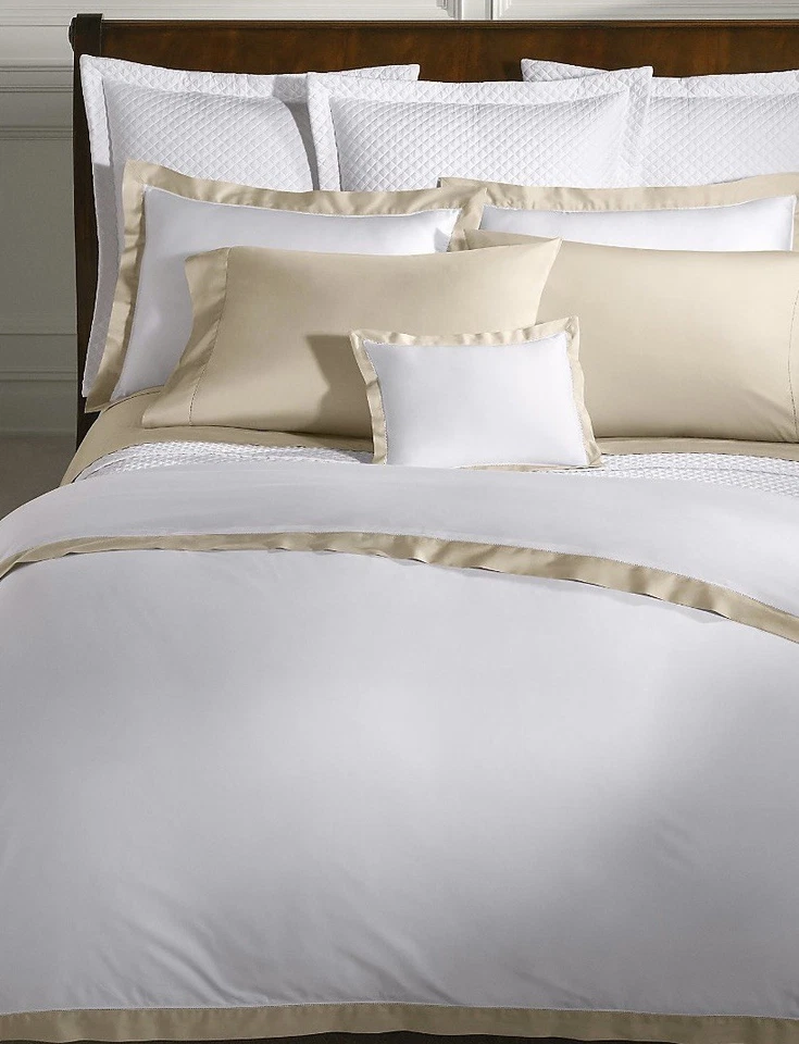 RALPH LAUREN Organic sand Sateen Border Queen FLAT SHEET $215 - Image 2 of 4