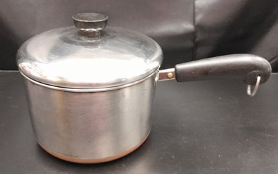 Vintage REVERE WARE   3 Qt COPPER Clad BOTTOM SAUCEPAN w LID   Cookware