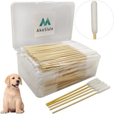 Dog Ear Swabs, 200 Count   6 Inch Long Bamboo Cotton Swabs with Large Lint Free