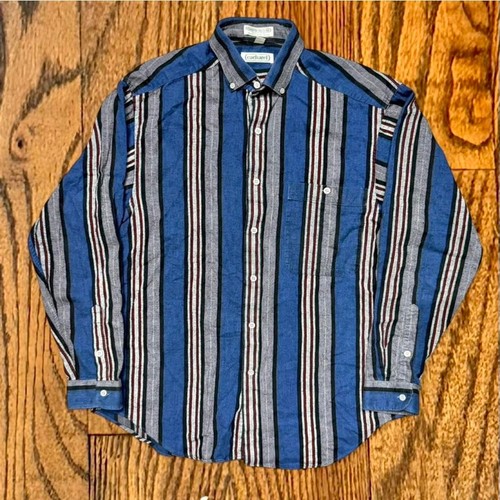 Cacharel, Vintage 90’s Cacharel Vertical Striped Cotton Flannel Button Down Shirt