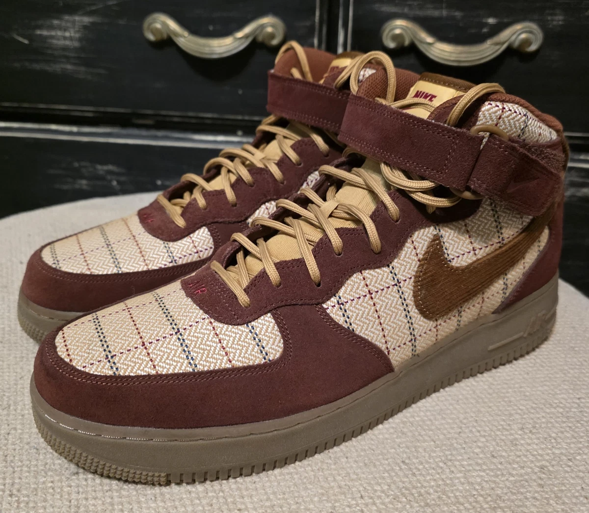 Nike Air Force 1 Mid ’07 LV8 Shoes Plaid Brn 10.5 Nike Air Force 1  main image 3
