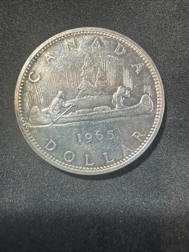 1965 Canada Dollar 80% Silver Coin 1$ Near Mint Bu UNCIRCULATED Unc High Grade